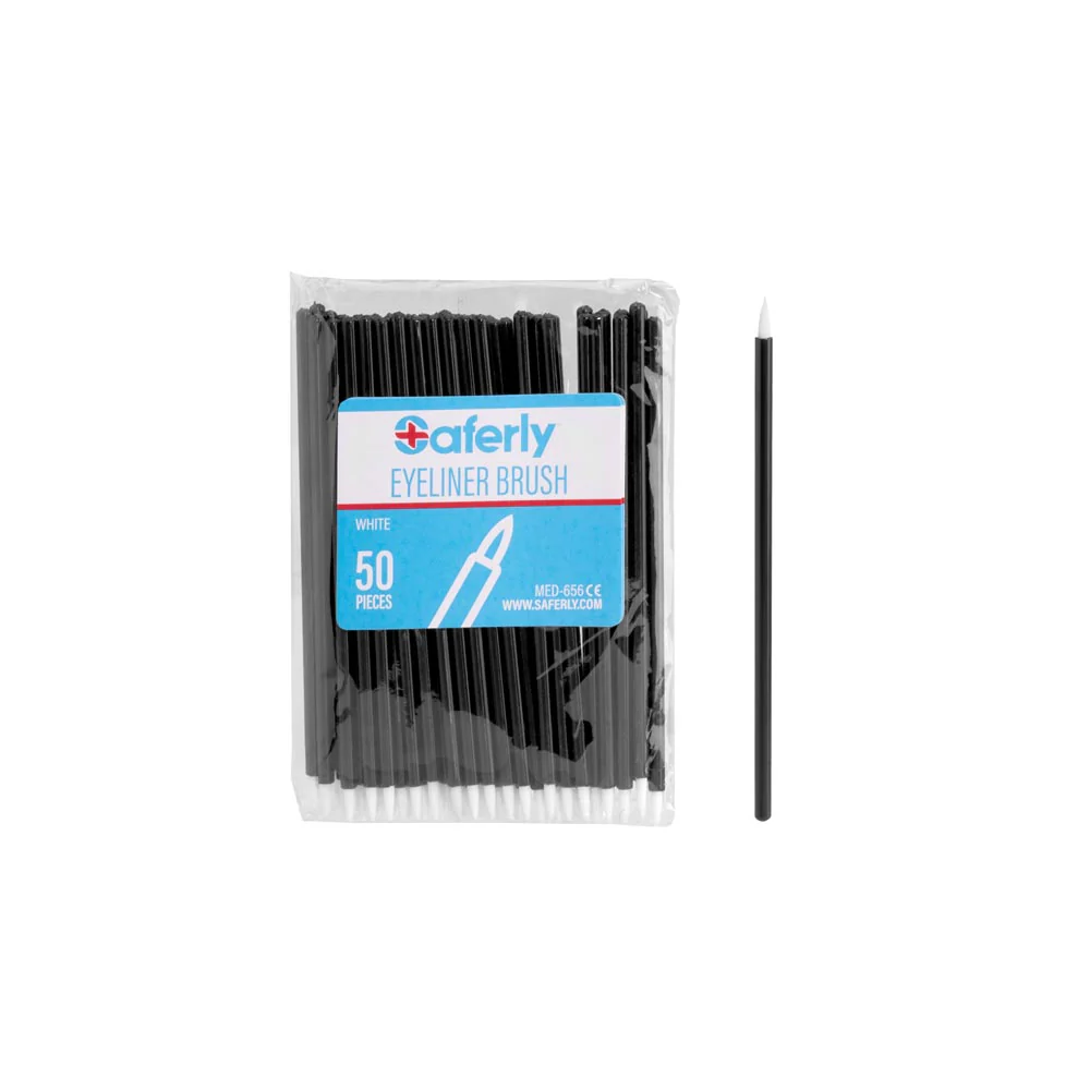 Saferly Disposable Eyeliner Brushes — Felt Tip — Pack of 50