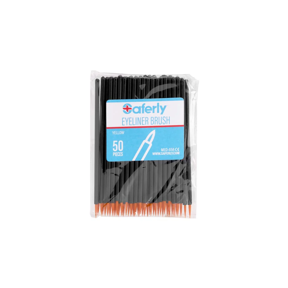 Saferly Disposable Eyeliner/Detail Brushes — Fine Tip — Pack of 50 - Image 5