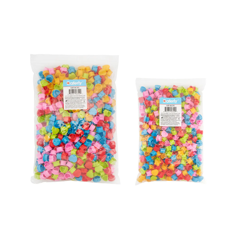 Saferly Heart Silicone Ink Caps — Pick Size and Color — Bag of 500 - Image 22