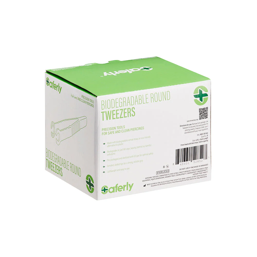 Saferly Medical Biodegradable Sterilized Round Tip Tweezers — Box of 25 - Image 3