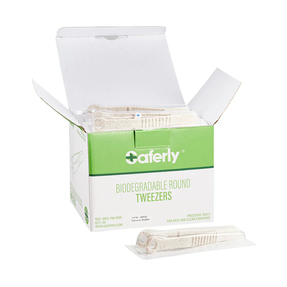 Saferly Medical Biodegradable Sterilized Round Tip Tweezers — Box of 25 - Image 4