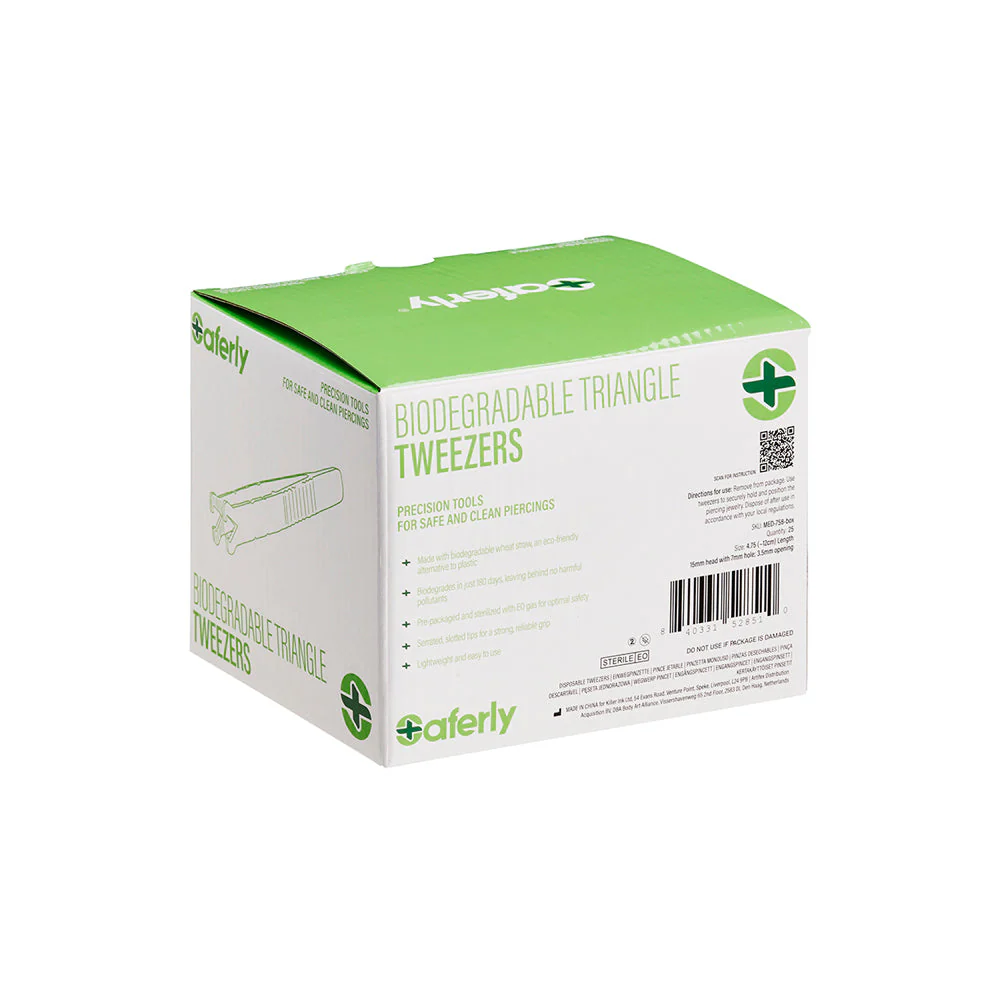 Saferly Medical Biodegradable Sterilized Triangle Tip Tweezers — Box of 25 - Image 3