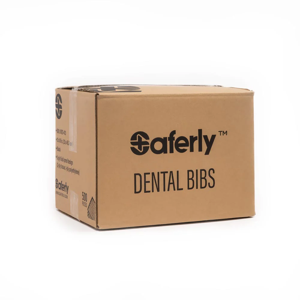 Saferly Medical Black Dental Bibs — 13” x 18” — Case of 500 - Image 5