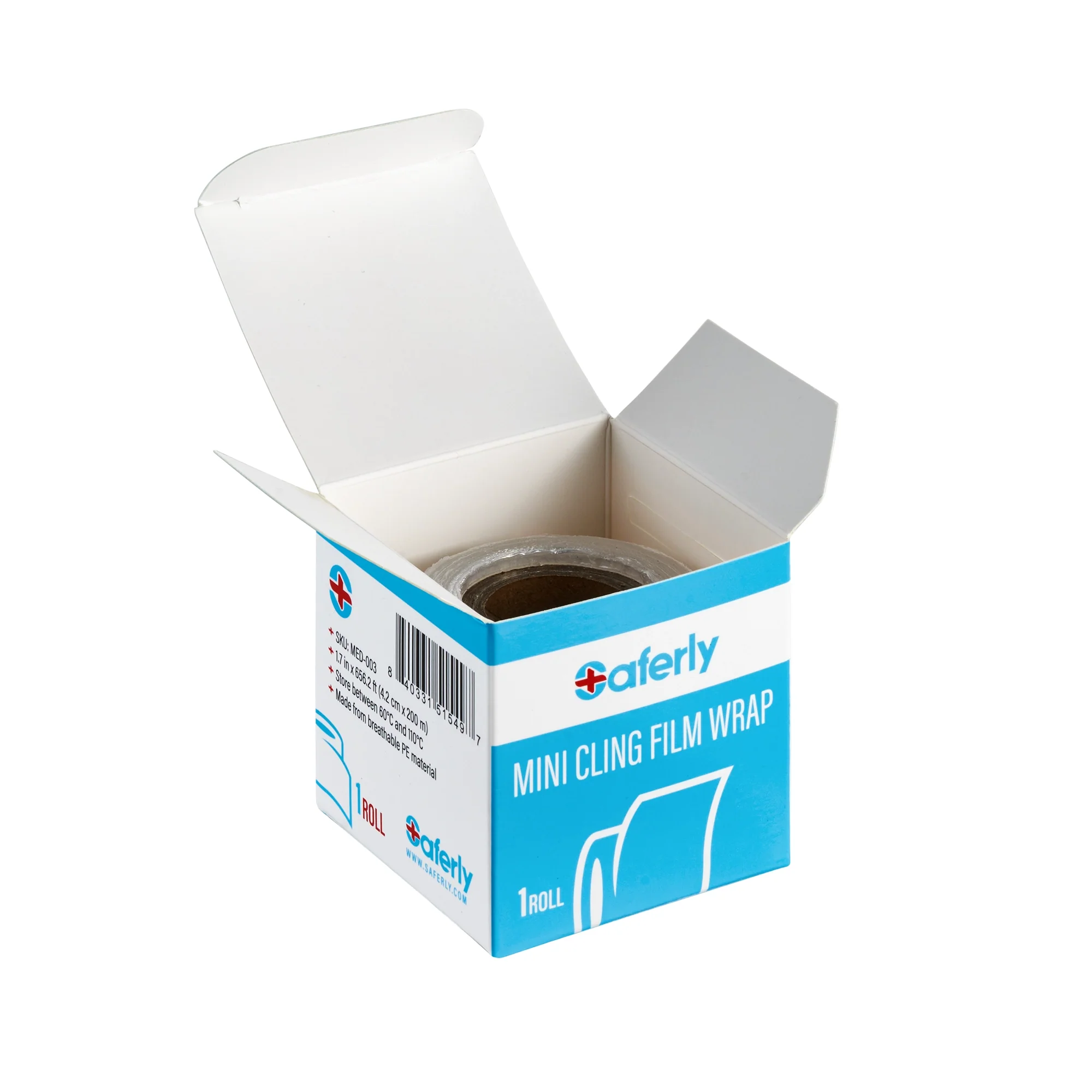 Saferly Medical Mini Cling Film Wrap — 4.2cm x 200m Roll - Image 3