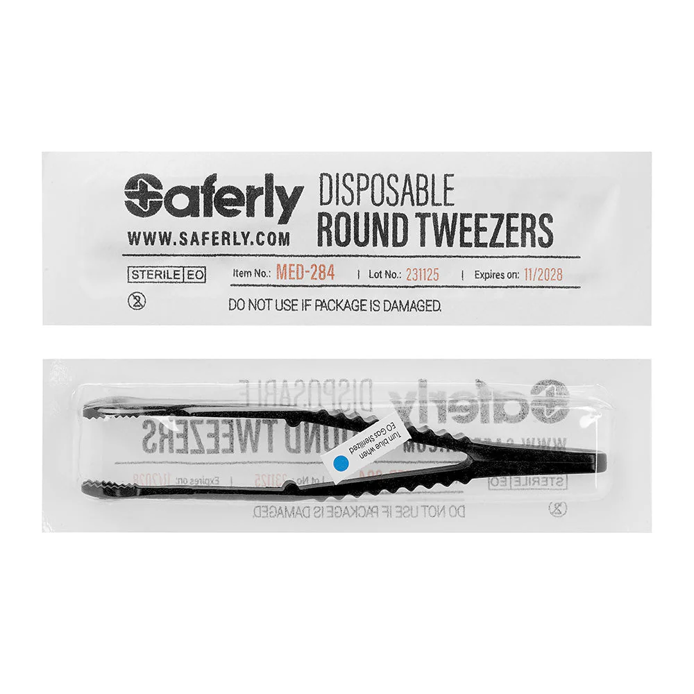 Saferly Medical Sterilized Round Tweezers - Single or Case of 25 - Image 4