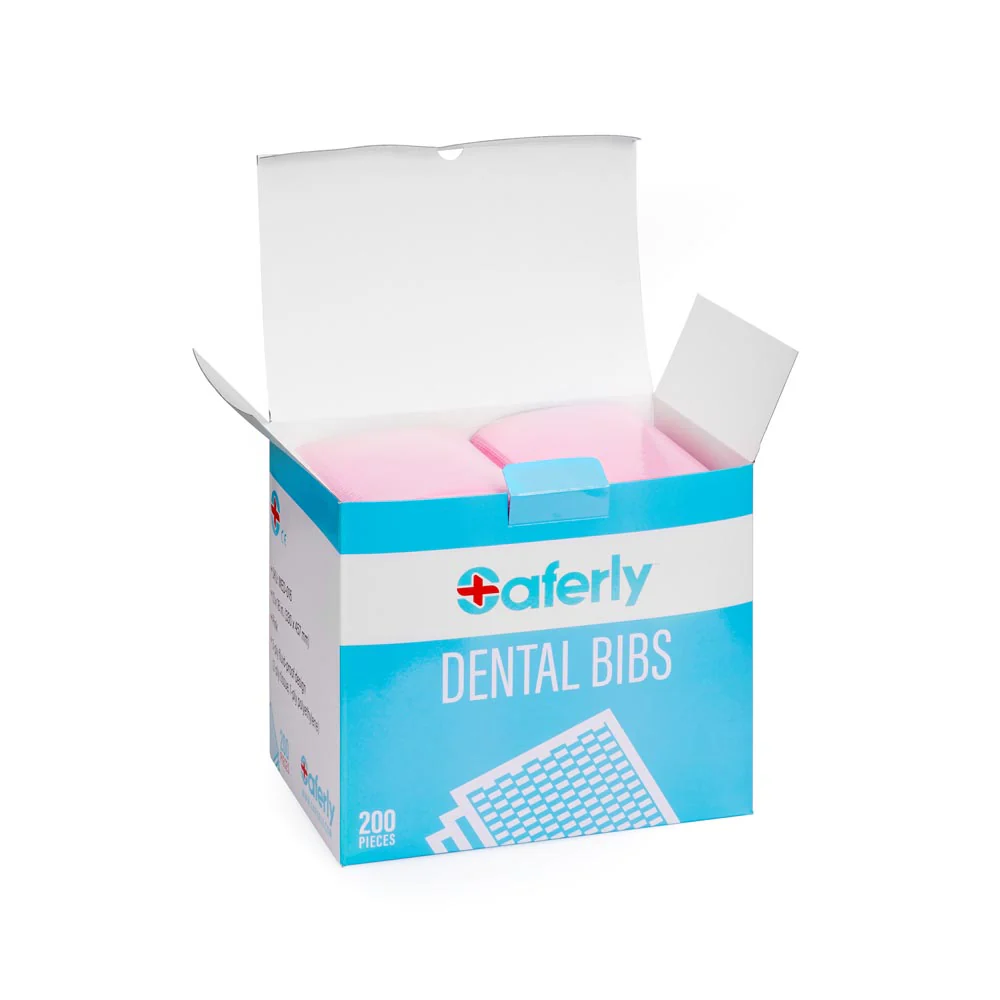 Saferly Pink Dental Bibs — Box of 200 - Image 2