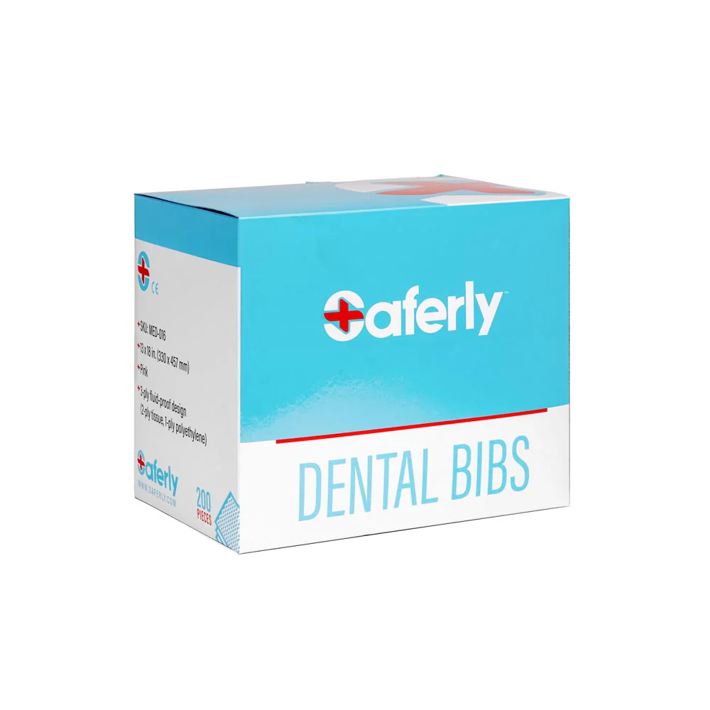 Saferly Pink Dental Bibs — Box of 200 - Image 5