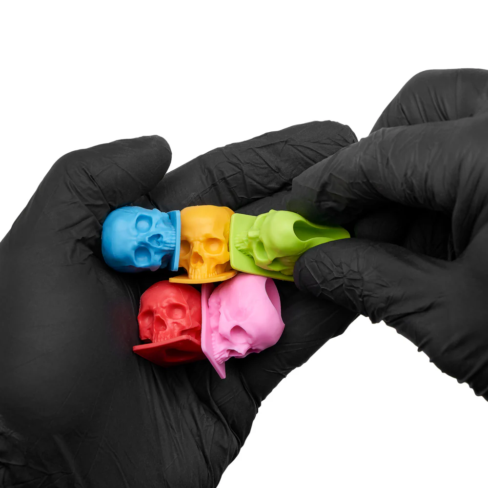 Saferly Skull Silicone Ink Caps —Size #16 (Large) — Bag of 200 — Pick Color - Image 23