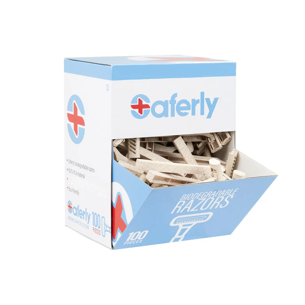 Saferly Stainless Steel Biodegradable Skin Prep Razors - 100/bx - Image 5