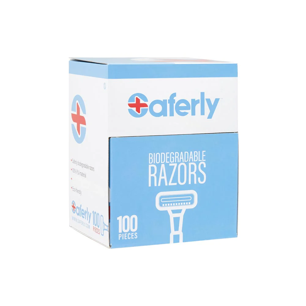 Saferly Stainless Steel Biodegradable Skin Prep Razors - 100/bx - Image 6