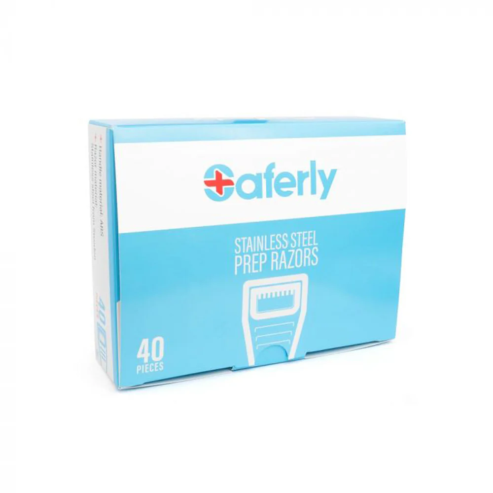 Saferly Stainless Steel Disposable Skin Prep Razors - 40/bx - Image 2
