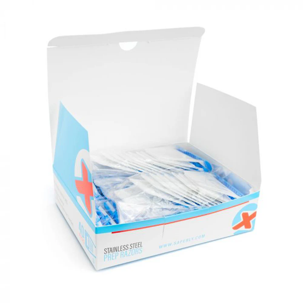 Saferly Stainless Steel Disposable Skin Prep Razors - 40/bx - Image 5