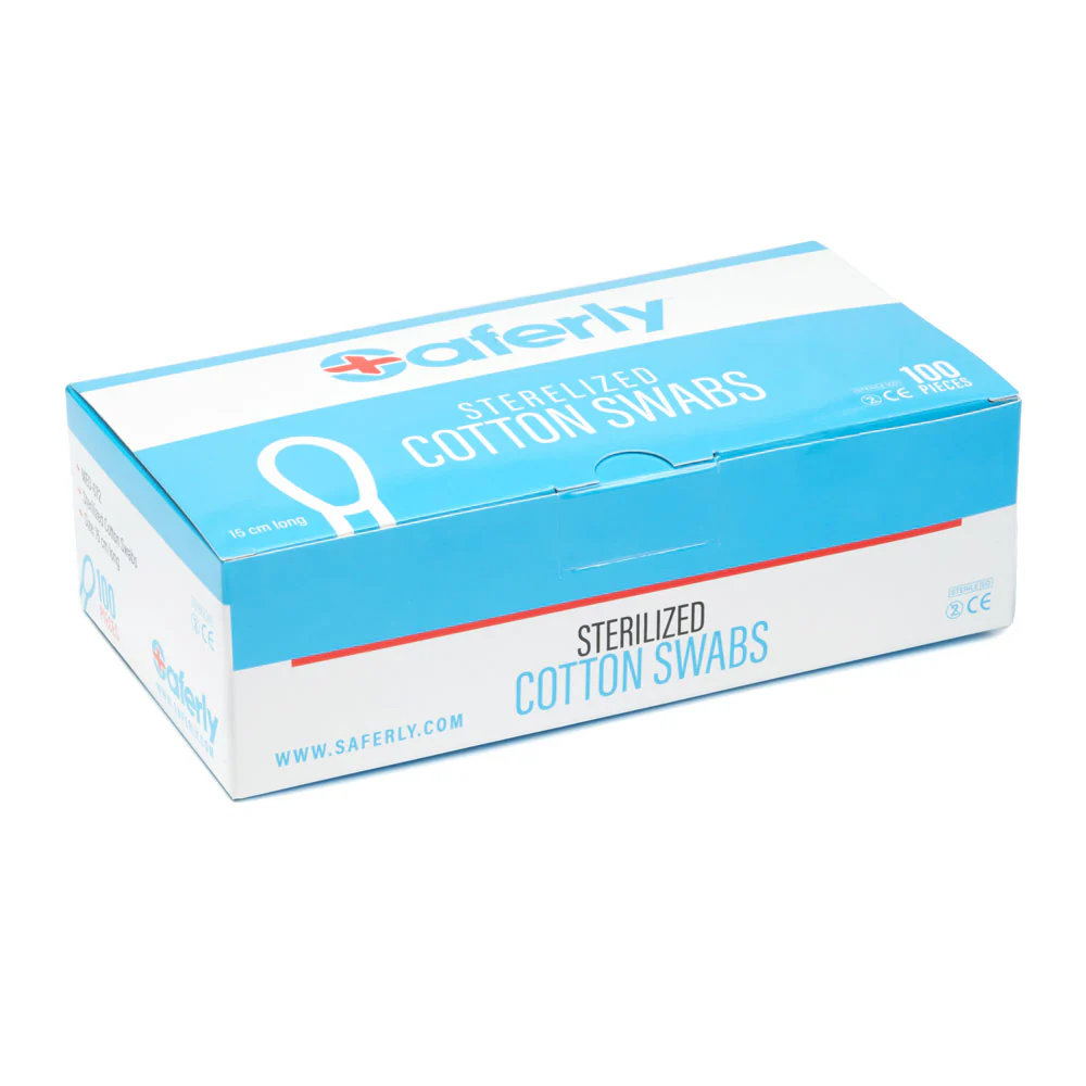 Saferly Sterilized Cotton Swabs — Box of 100 - Image 5