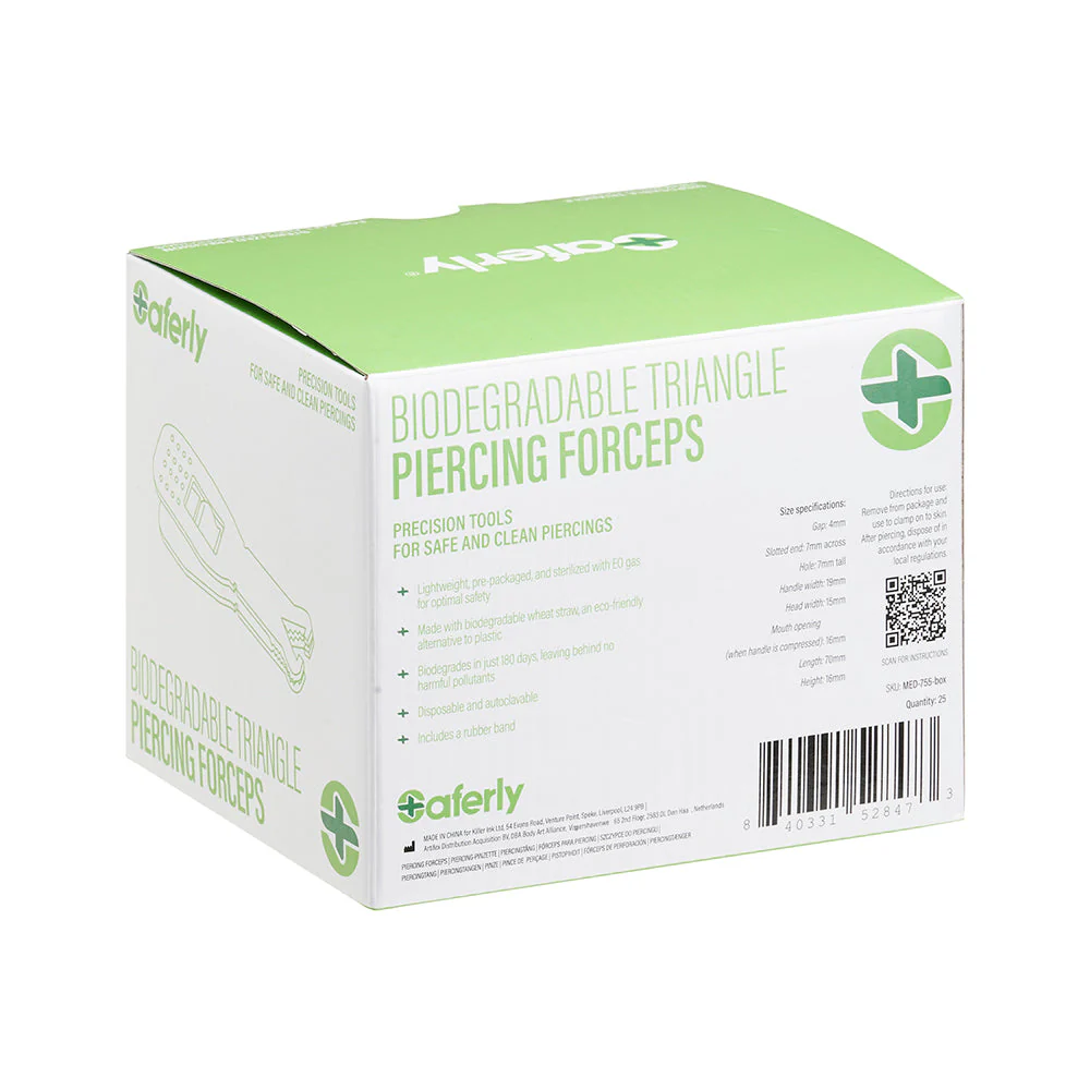 Saferly Triangle Biodegradable Piercing Forceps — Box of 25 - Image 2