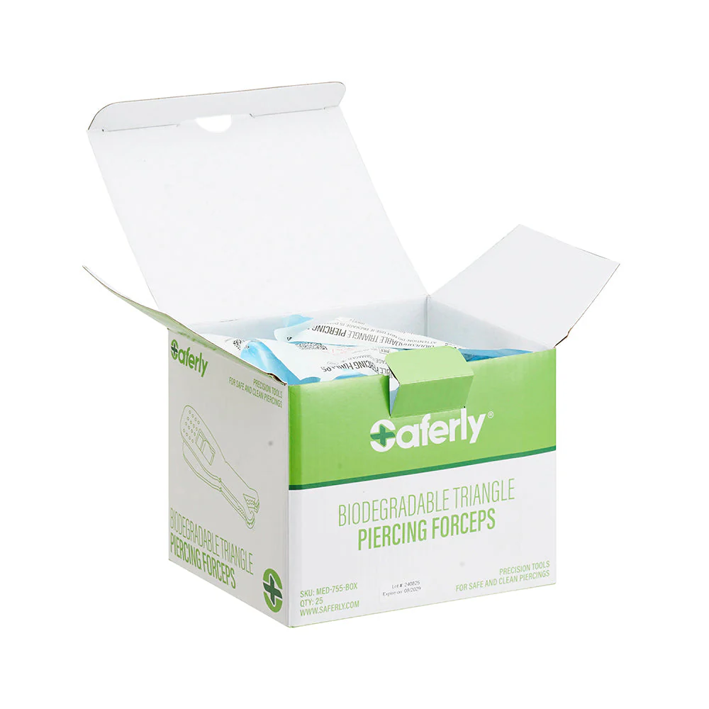Saferly Triangle Biodegradable Piercing Forceps — Box of 25 - Image 3