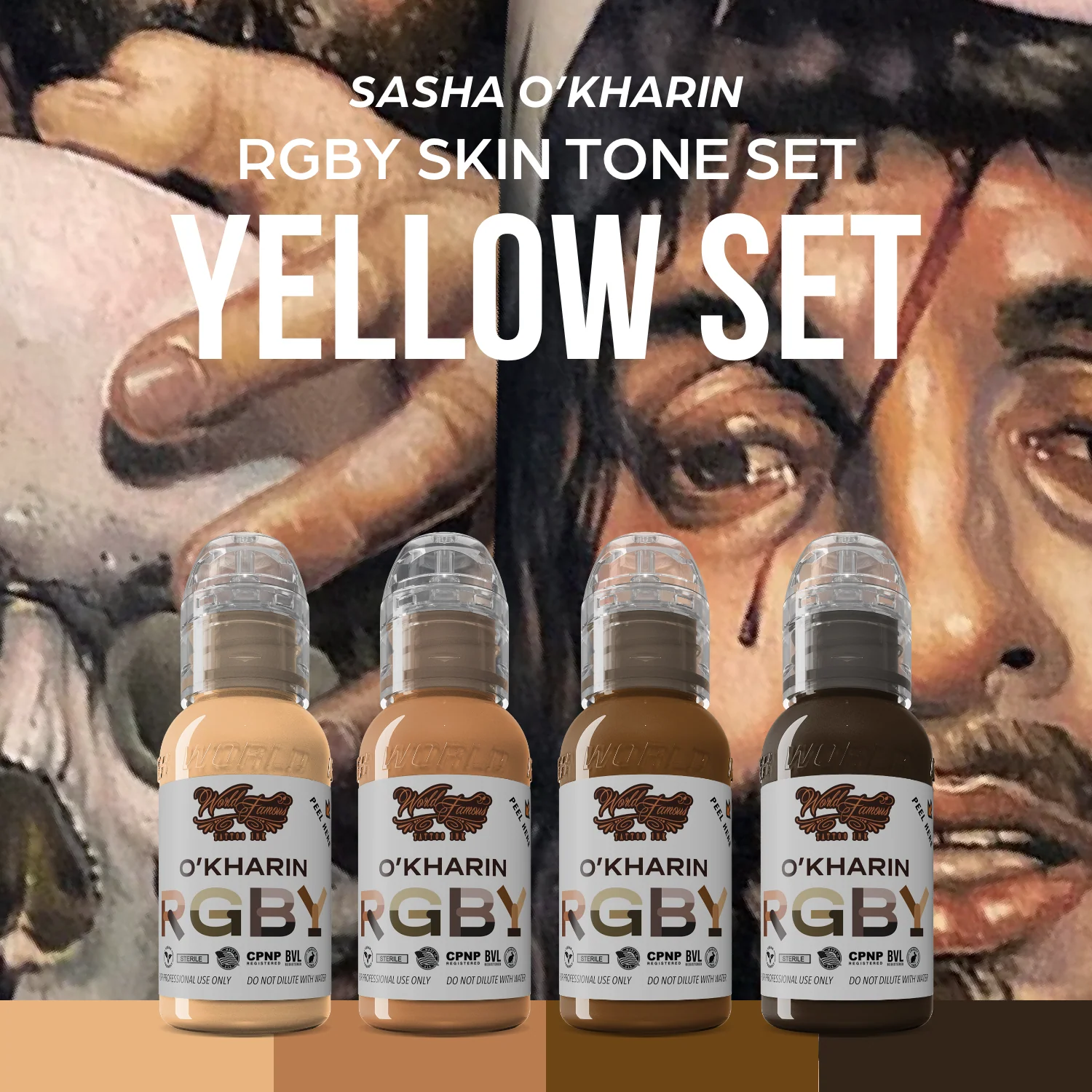 Sasha O’Kharin RGBY Skin Tone Yellow Mini Set of 4 Colors — World Famous — 1oz - Image 2