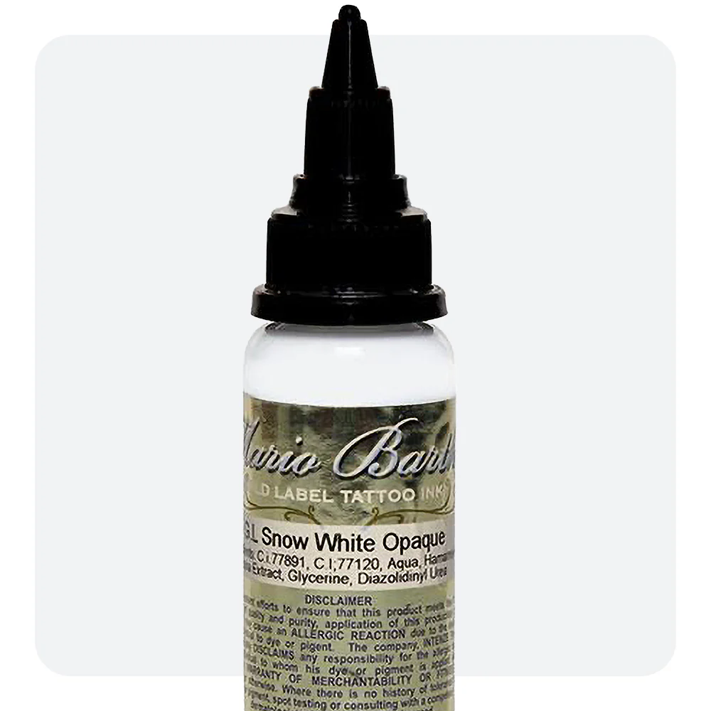 Snow White Opaque Mario Barth Gold Label — Intenze Tattoo Ink — 1oz Bottle