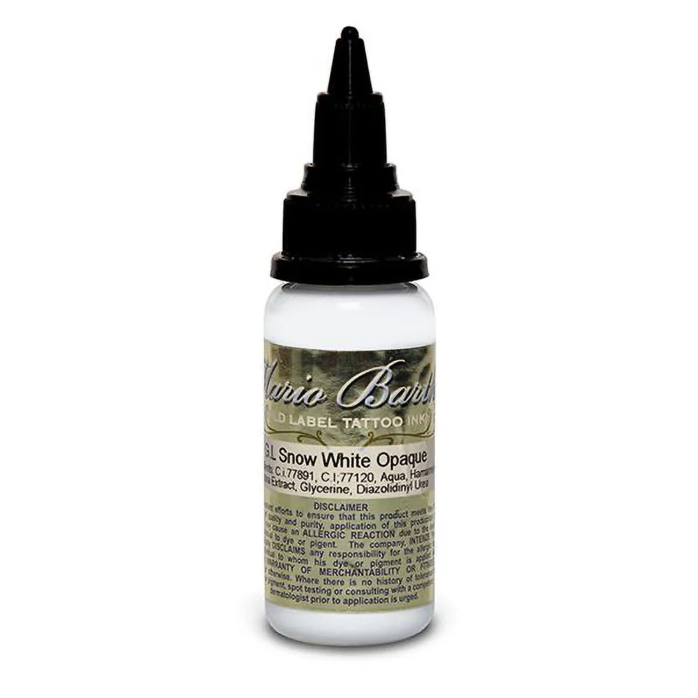 Snow White Opaque Mario Barth Gold Label — Intenze Tattoo Ink — 1oz Bottle - Image 2