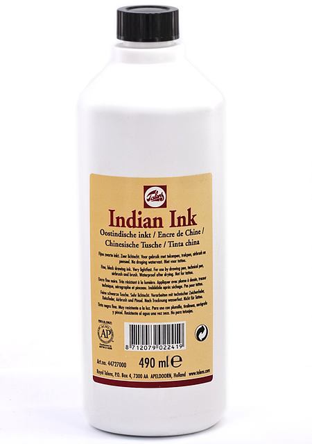 Talens Black Indian Drawing Ink — 490mL Bottle - Image 2