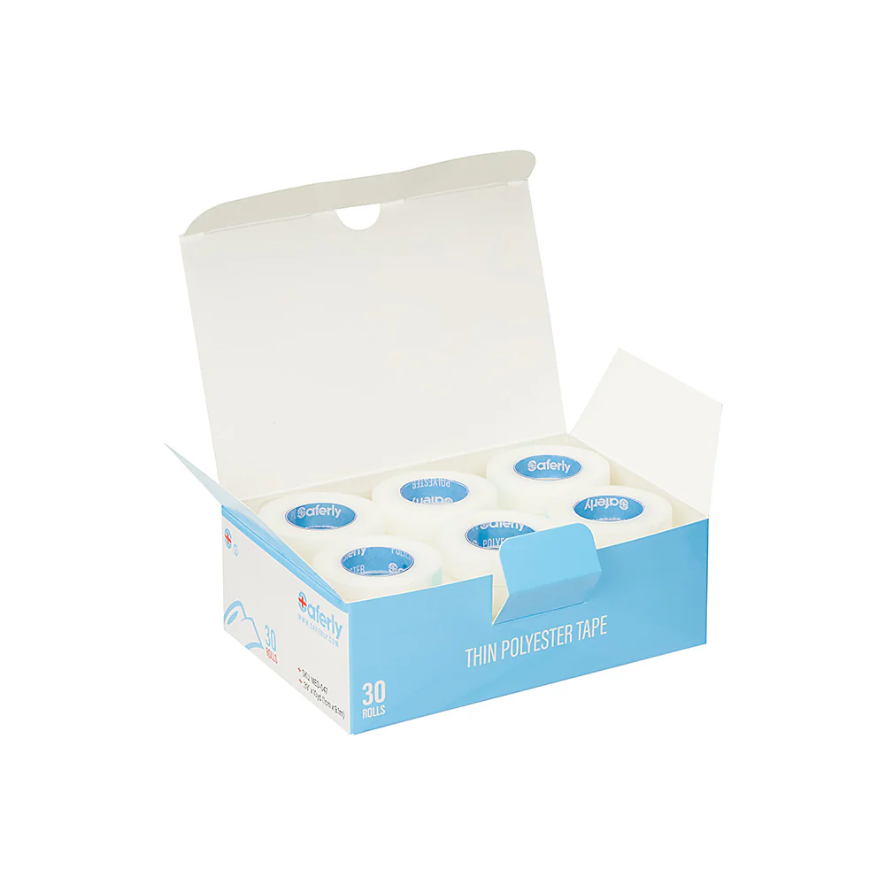 Thin Polyester Saferly Medical Tape 1cm - Price Per Case - Image 3