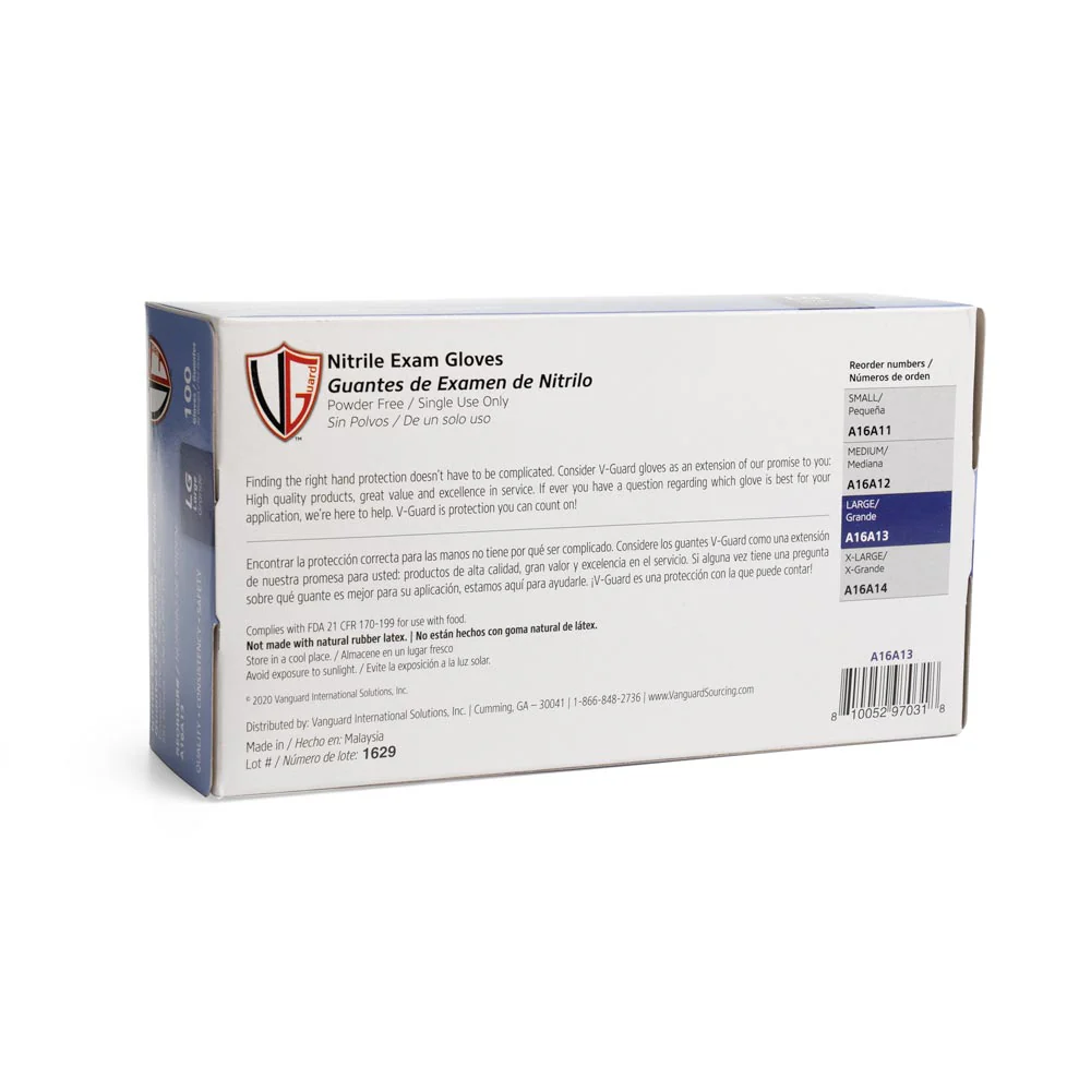 Vanguard Blue Disposable Nitrile Gloves — Box of 100 - Image 4