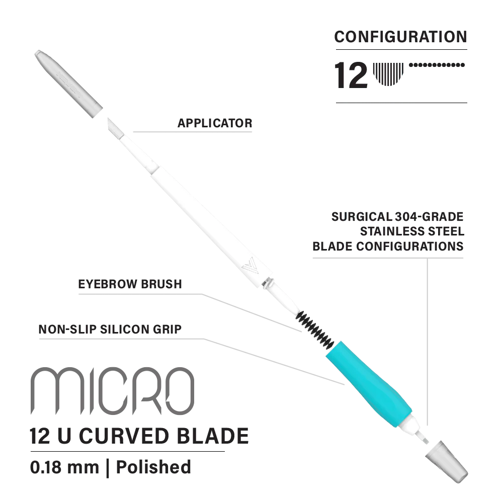 Vertix Micro Microblade - U Curved Blade - Pack of 10 Microblades - Image 3