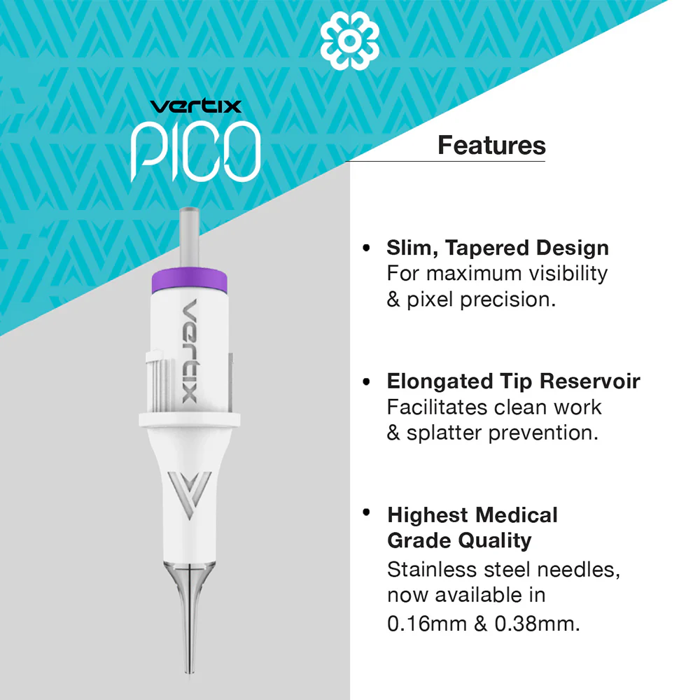 Vertix Pico PMU Membrane Cartridge Needles — Shaders — Box of 20 - Image 8
