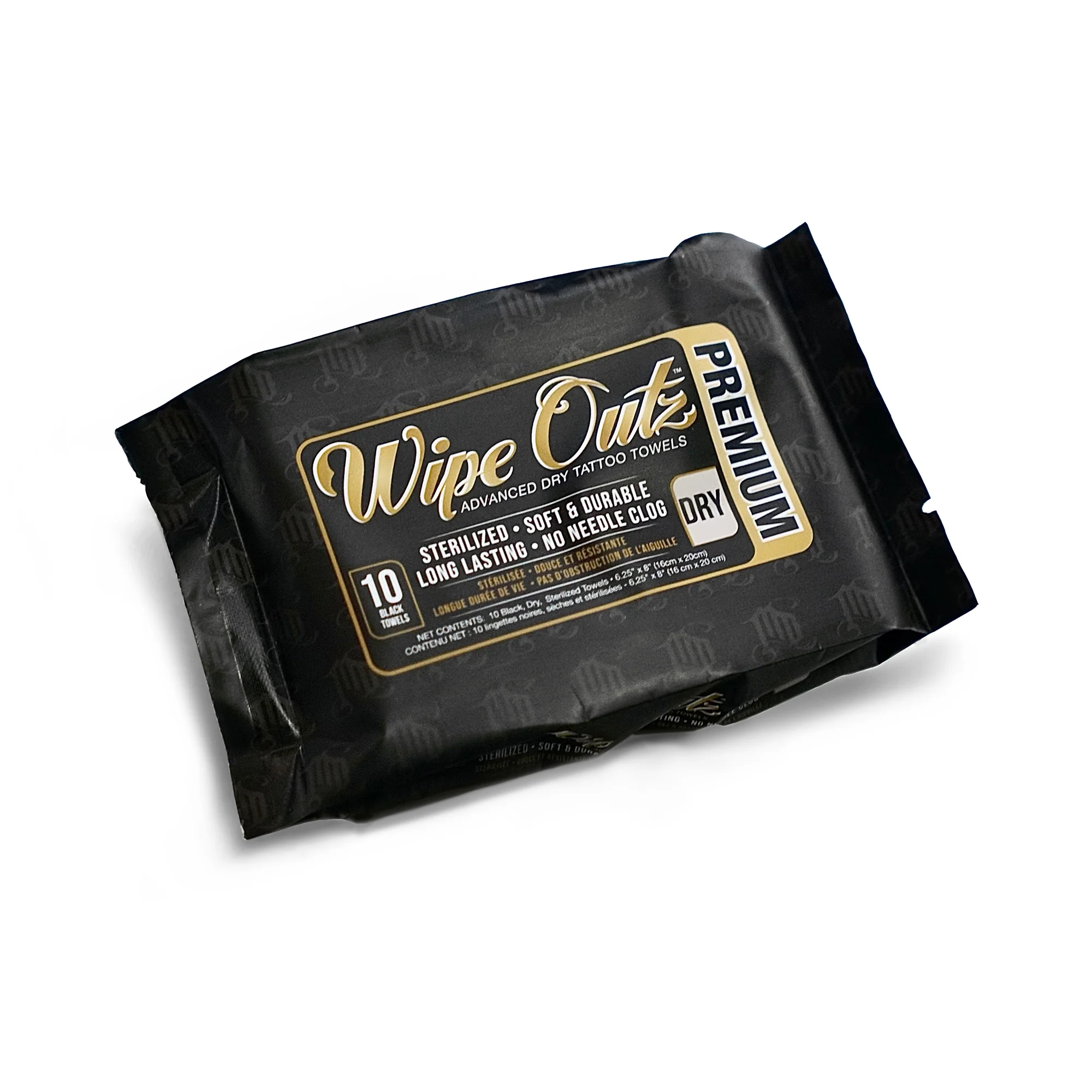 Wipe Outz Black Tattoo Towels — Pack of 10