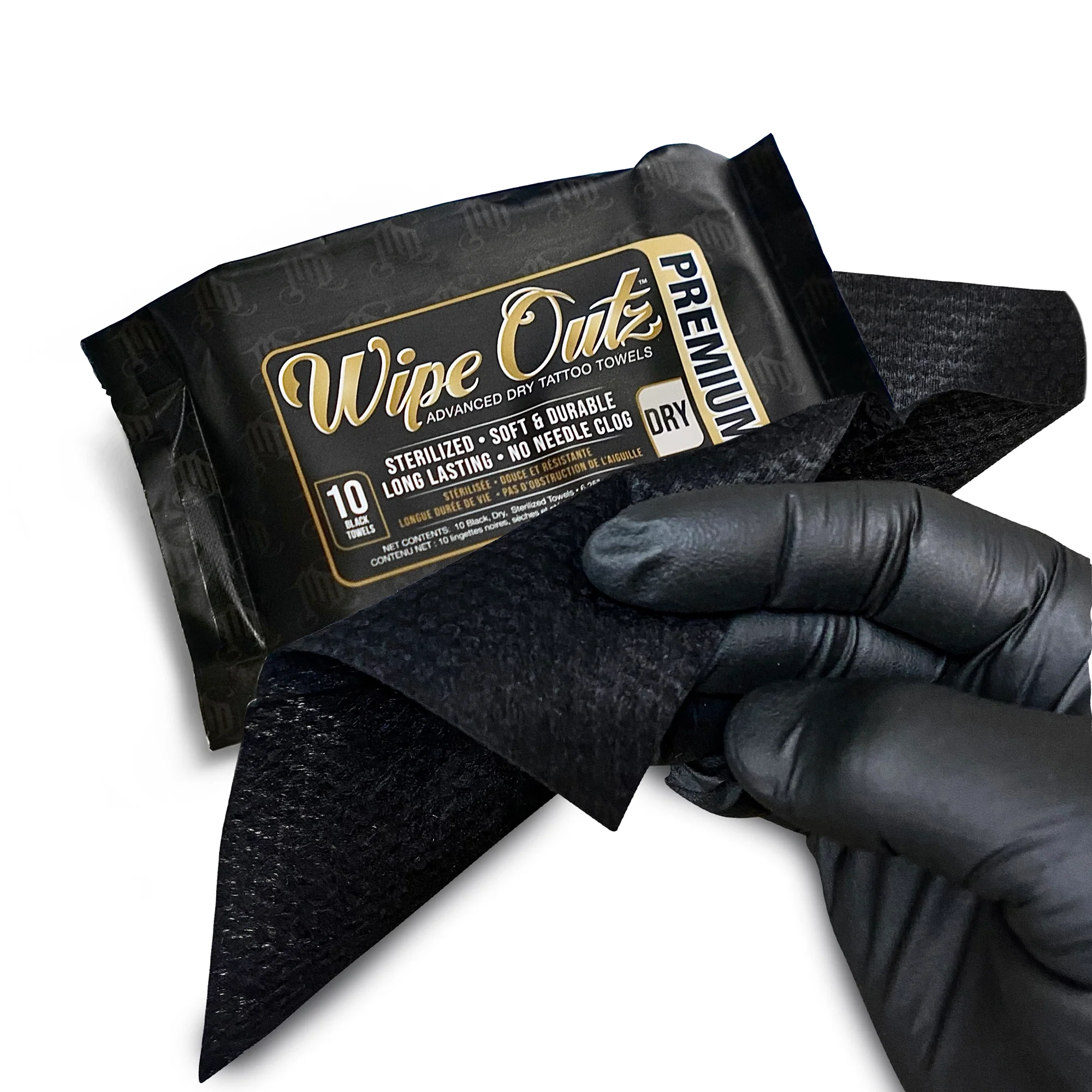 Wipe Outz Black Tattoo Towels — Pack of 10 - Image 2