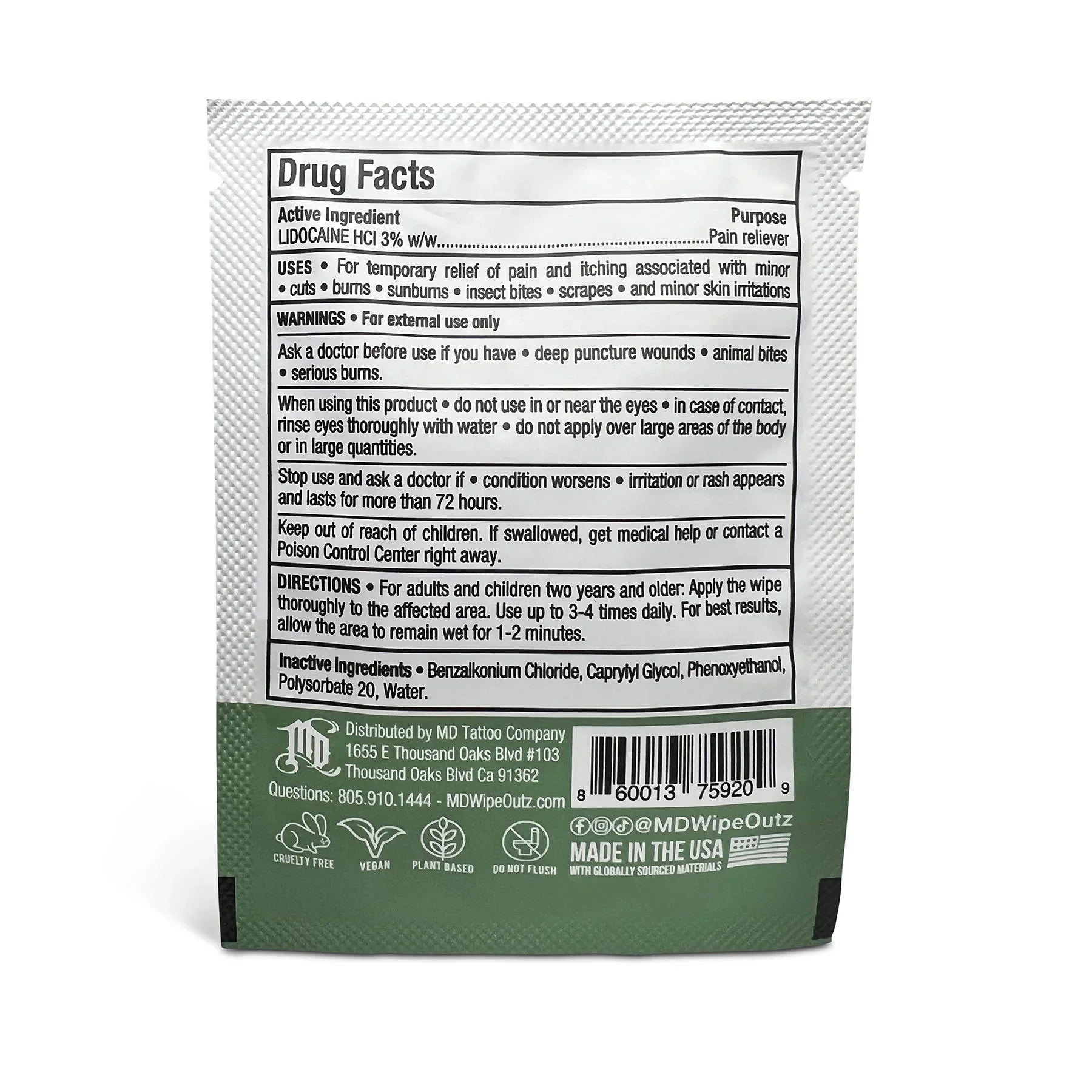 Wipe Outz™ Numbing Tattoo Wipes — Lidocaine Infused - Image 2