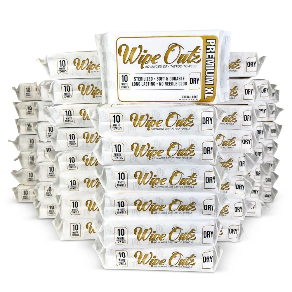 Wipe Outz Premium XL Dry White Tattoo Towels - Image 7