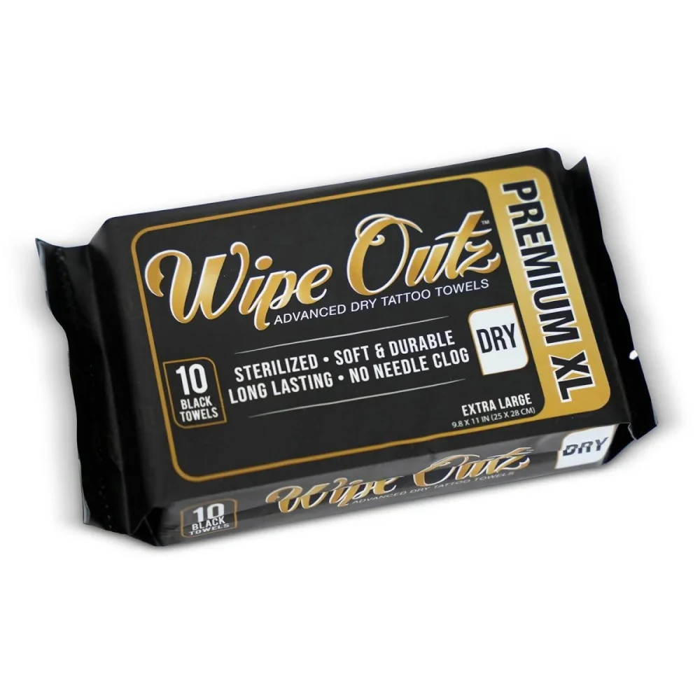 Wipe Outz XL Dry Black Tattoo Towels