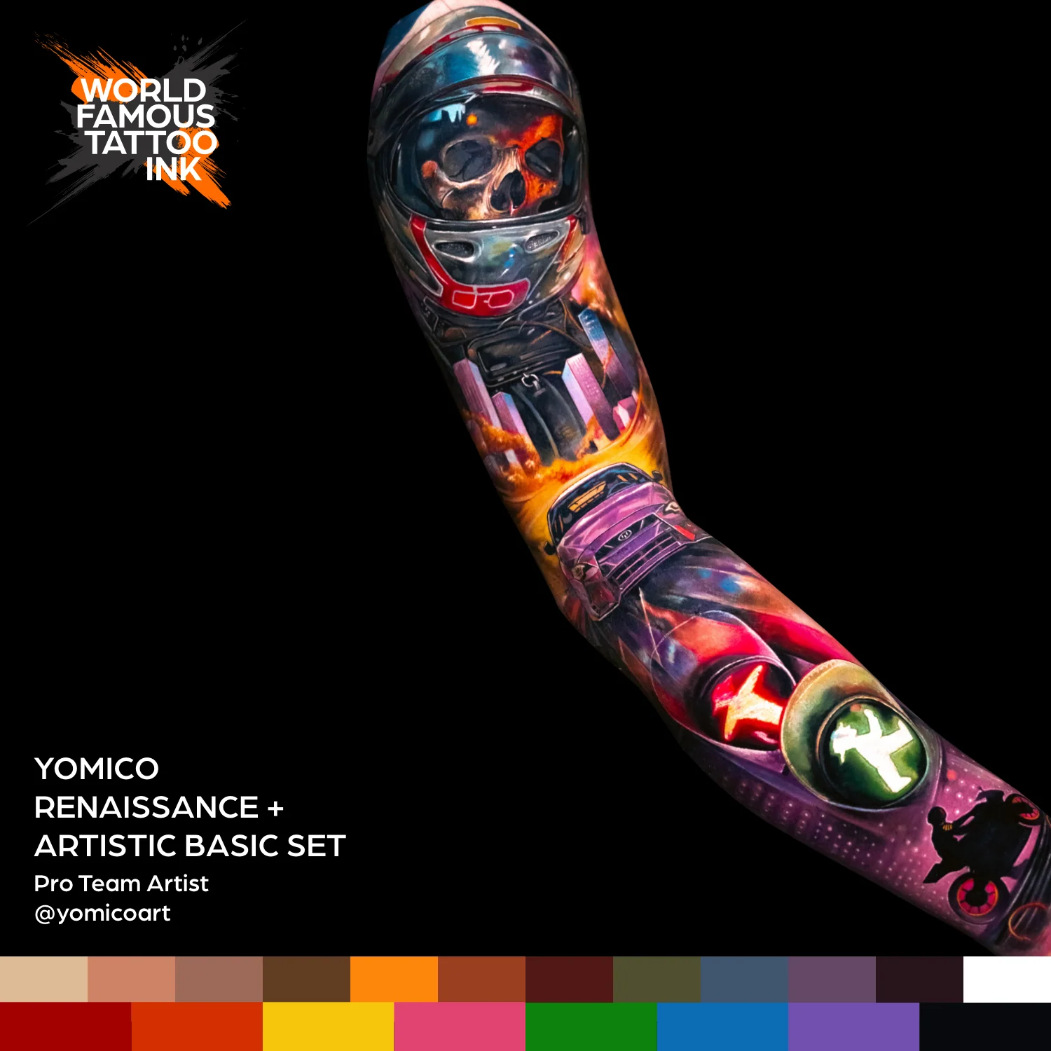 Yomico Moreno Artistic Basic Set — World Famous Tattoo Ink — 1oz - Image 7