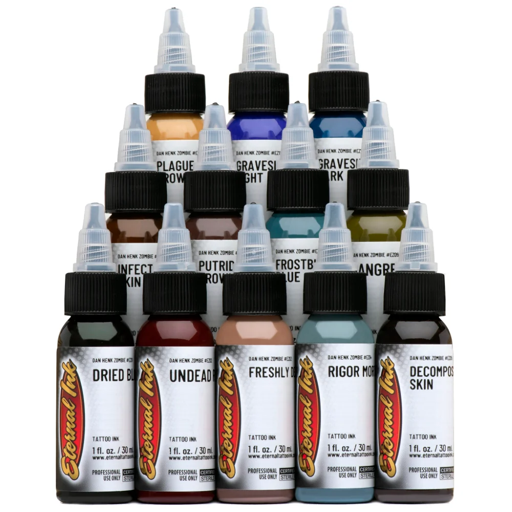 Zombie Color Set — Eternal Tattoo Ink — 12 1oz Bottles