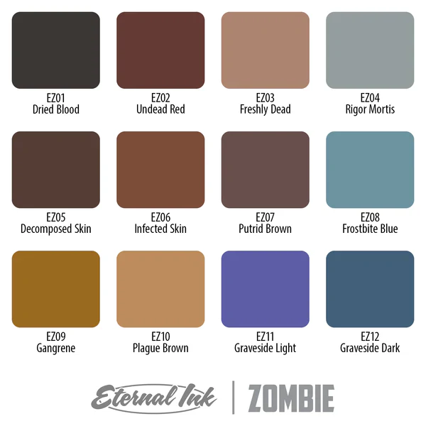Zombie Color Set — Eternal Tattoo Ink — 12 1oz Bottles - Image 2