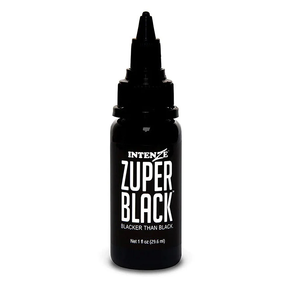 Zuper Black — Intenze Tattoo Ink — 1oz Bottle - Image 2